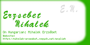 erzsebet mihalek business card
